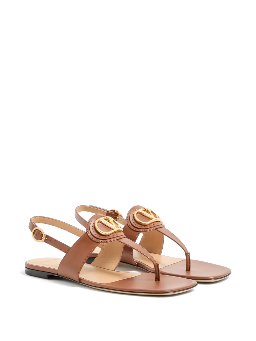 Valentino Garavani VLogo Signature kalfsleren sandalen Bruin
