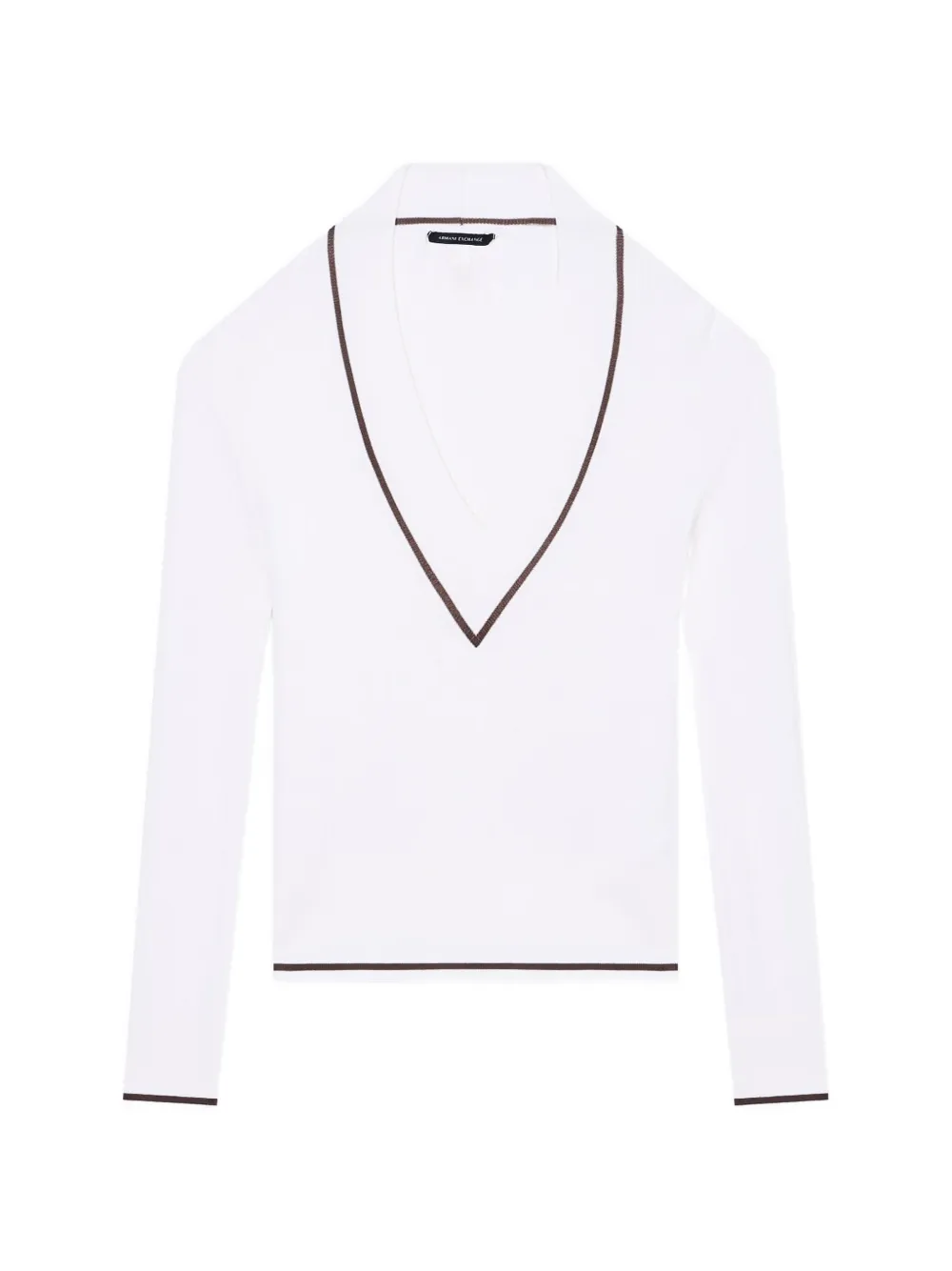 Armani Exchange cable-knit V-neck sweater - Bianco