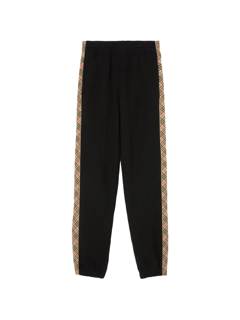 Burberry check-trim cotton jogging pants - Nero