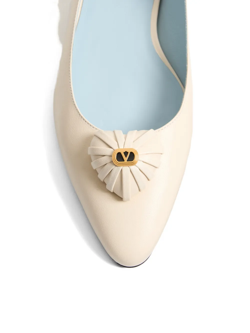Valentino Garavani Coeur Royal VLogo Signature ballerina's Beige