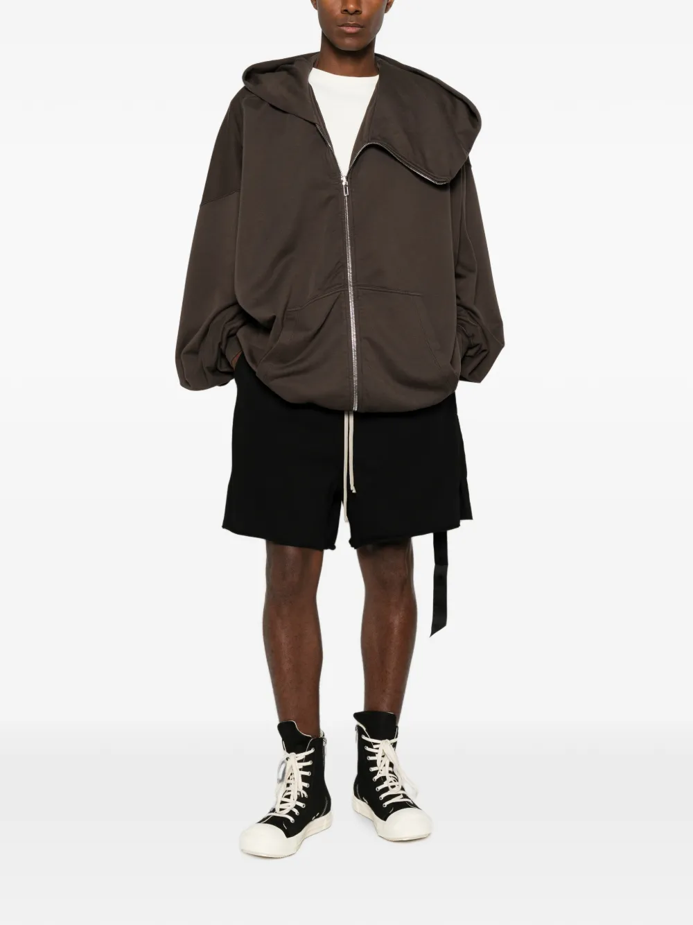 Rick Owens DRKSHDW Mountain hoodie met rits Bruin
