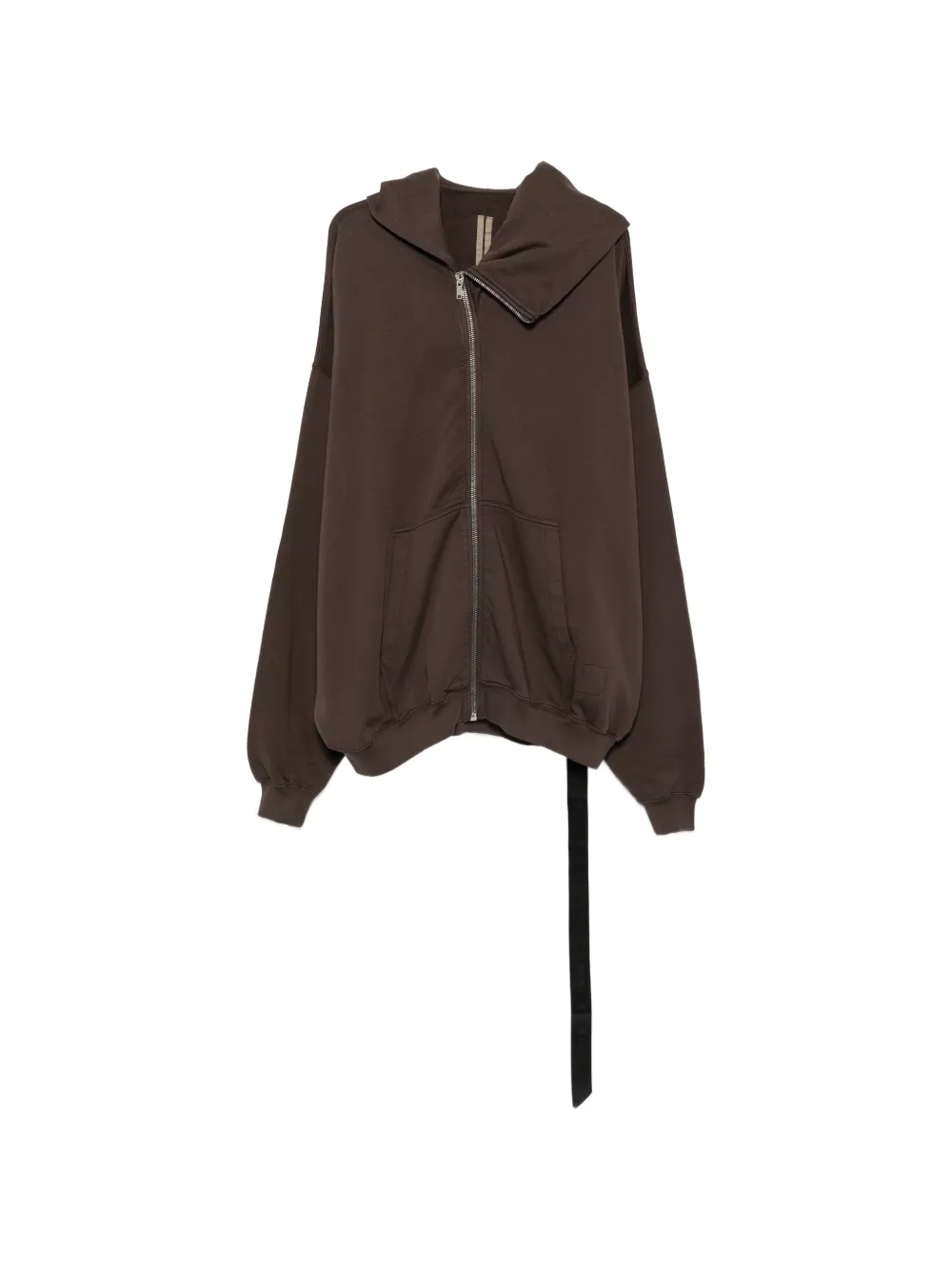Rick Owens DRKSHDW Mountain asymmetric zip-up hoodie - Braun