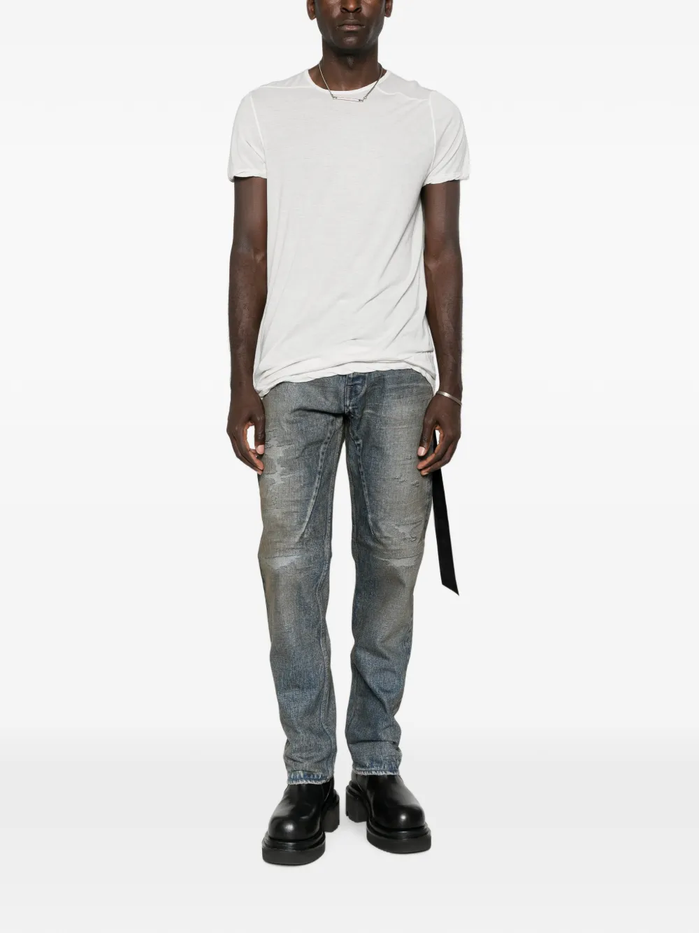 Rick Owens DRKSHDW Krist Wash gerafelde jeans Blauw