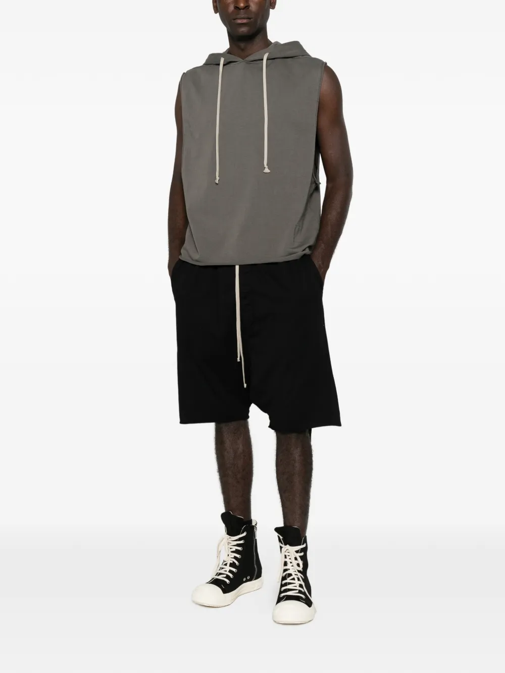 Rick Owens DRKSHDW sleeveless hoodie Grijs
