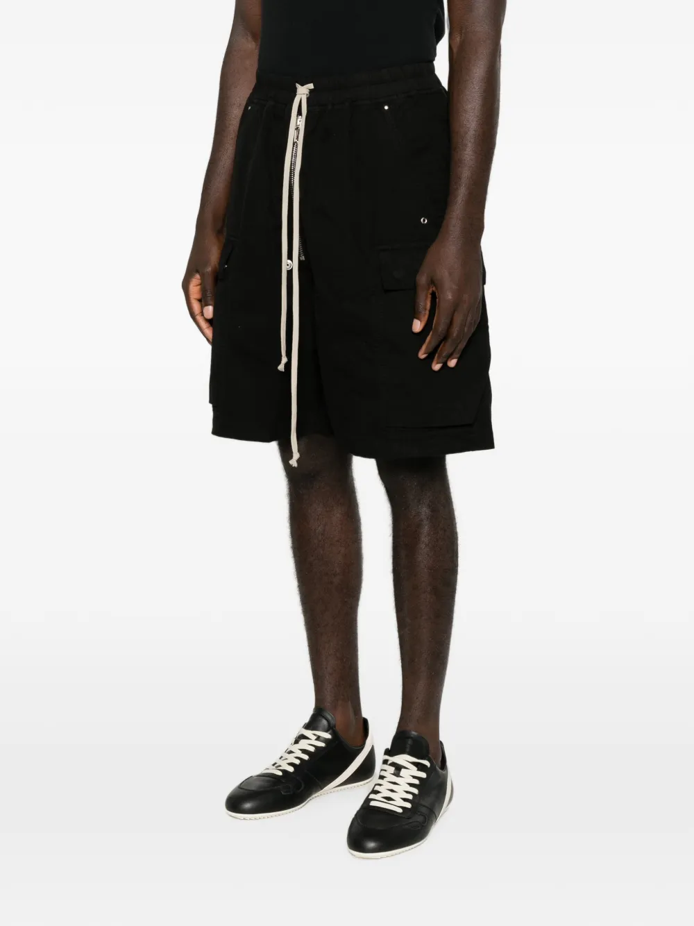 Rick Owens DRKSHDW Tower Cargobela shorts van popeline Zwart