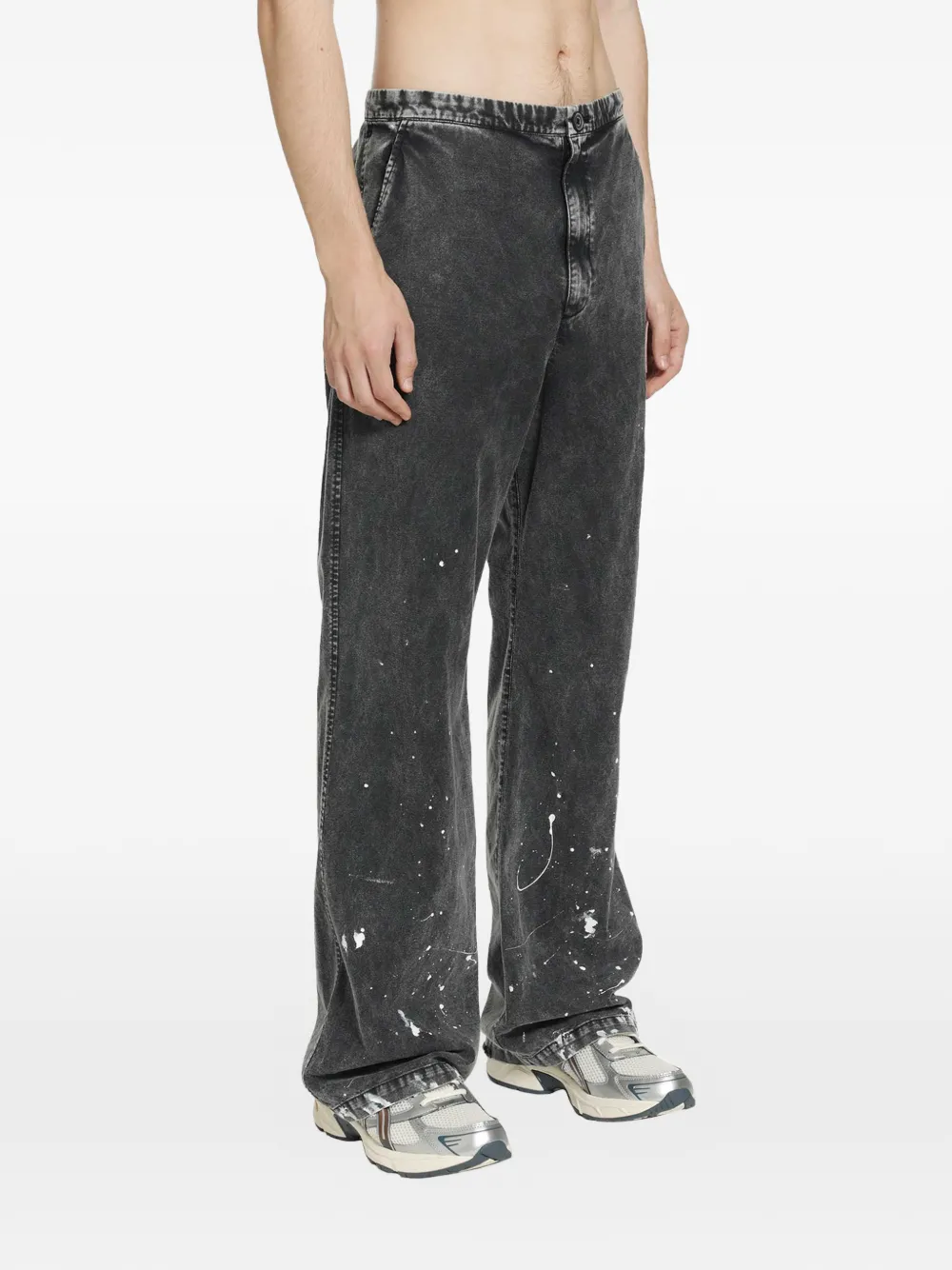 Maison MIHARA YASUHIRO Jeans met verfspetters Zwart