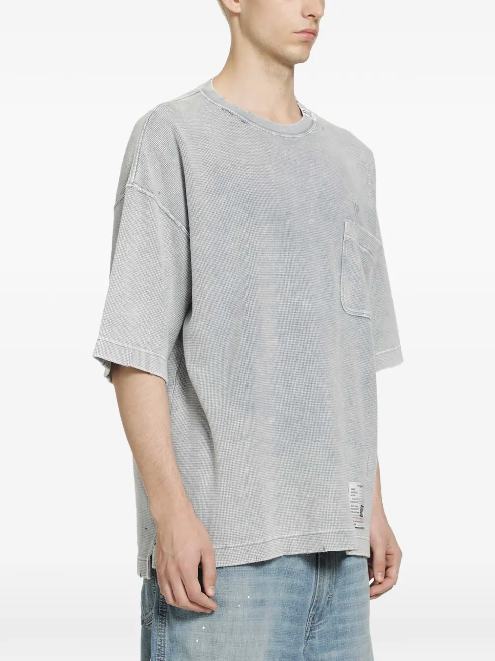 Maison MIHARA YASUHIRO T-shirt met wafelpatroon Grijs