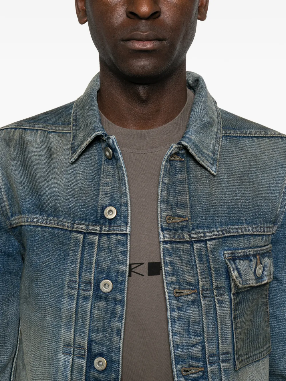 Rick Owens DRKSHDW Stargroves denim jacket Blauw