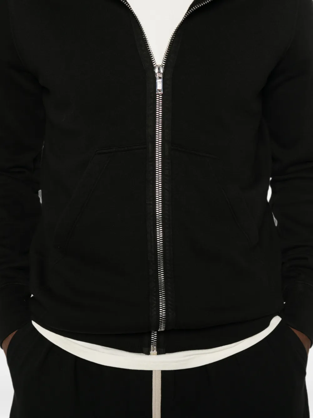 Rick Owens DRKSHDW Tower gimp hoodie van compacte jersey Zwart