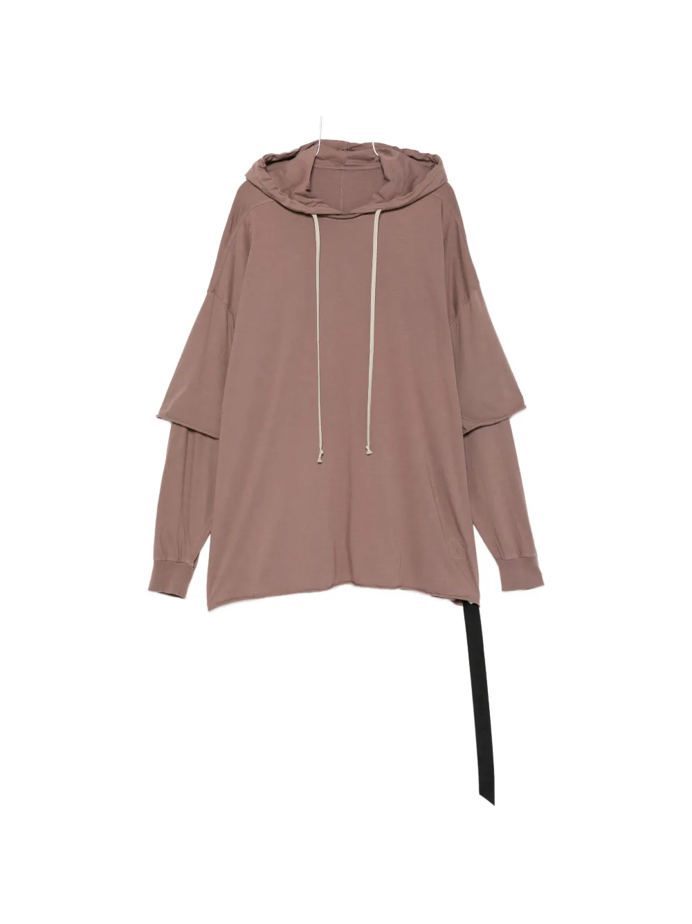 Rick Owens DRKSHDW Tommy Hustler double-layer hoodie - Marrone