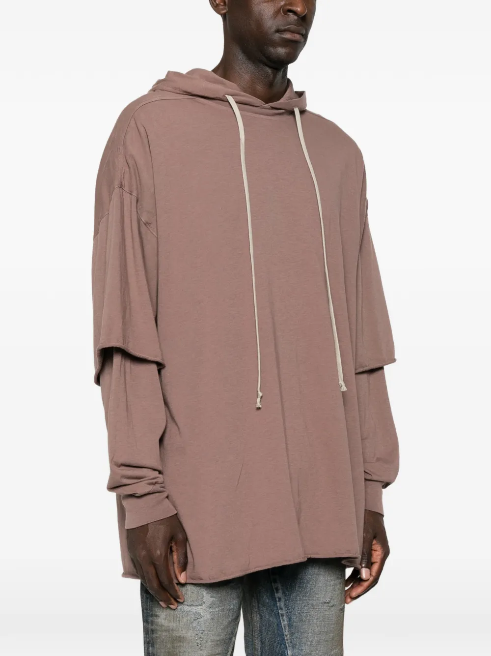 Rick Owens DRKSHDW Tommy Hustler hoodie met dubbele laag Bruin