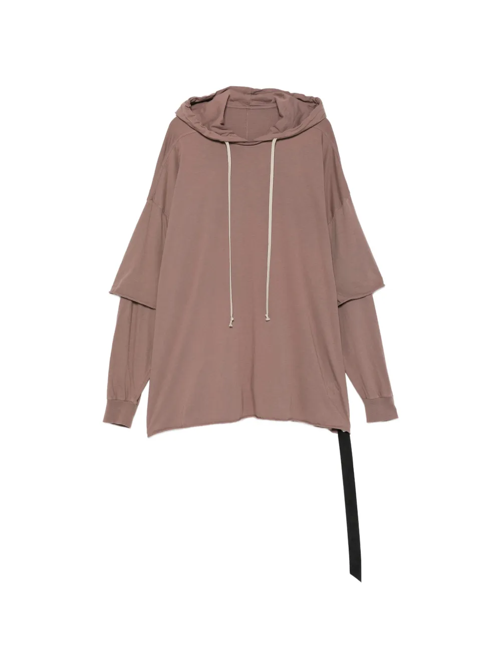 Rick Owens DRKSHDW Tommy Hustler double-layer hoodie - Marrone