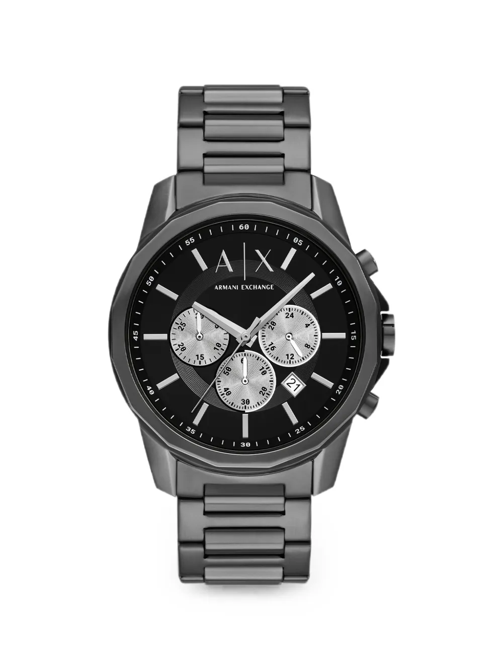 Armani Exchange round-case 44mm watch - Nero