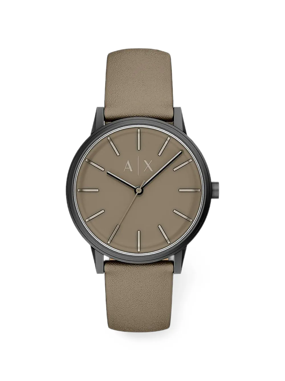 Armani Exchange Cayde leather-strap 42mm watch - Grigio