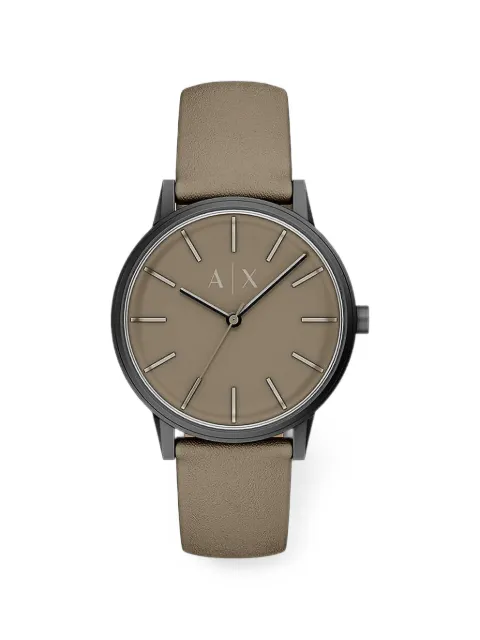 Armani Exchange Cayde leather-strap 42mm watch