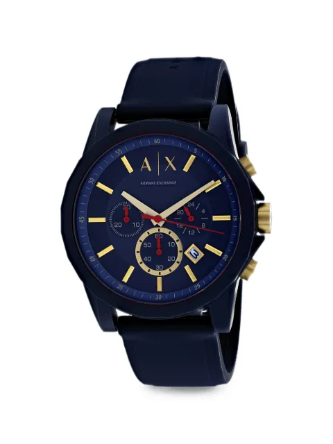 Armani Exchange chronograph silicone-strap 47mm watch