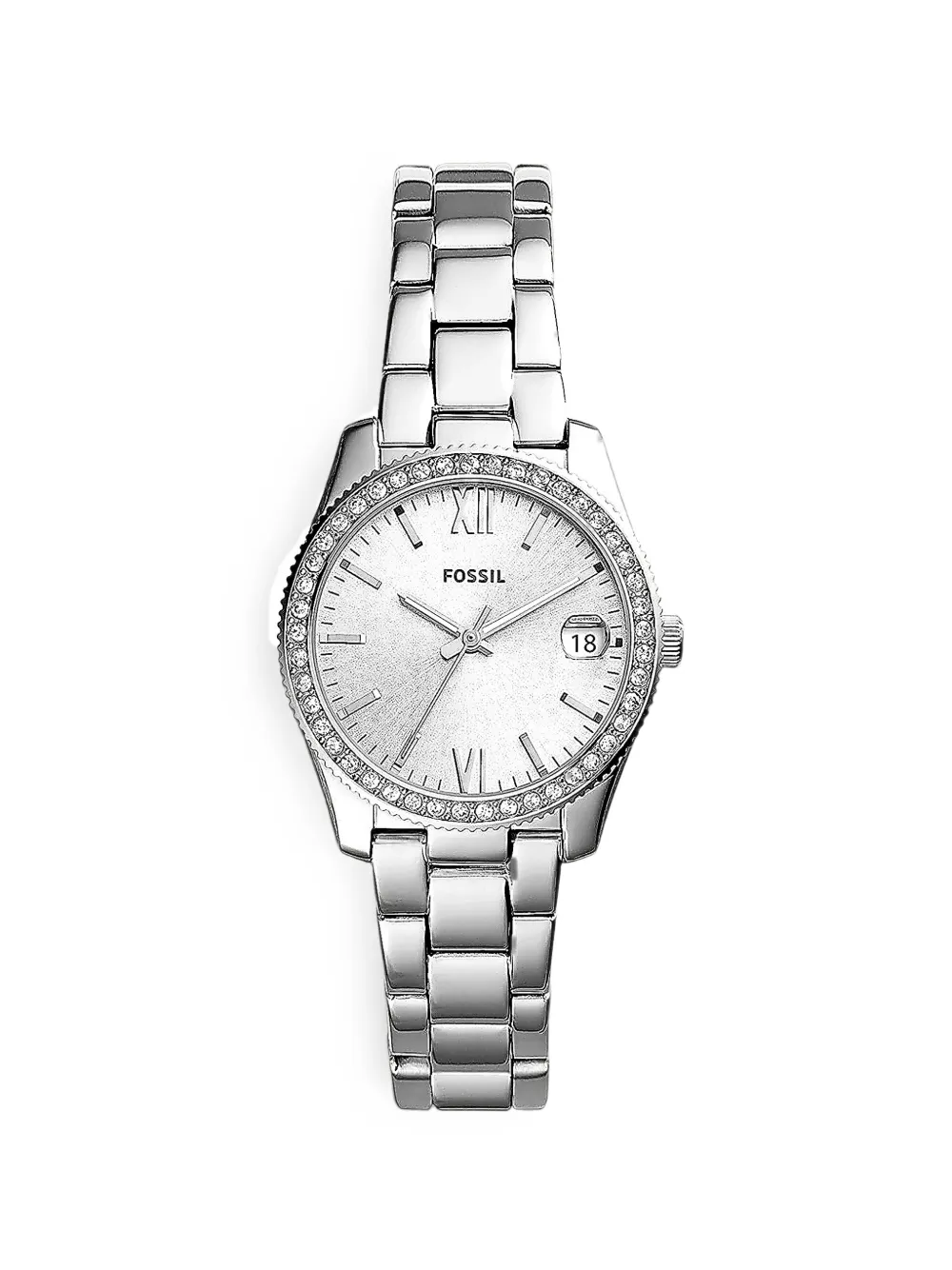 FOSSIL Scarlette crystal-embellished 33mm watch - Argento