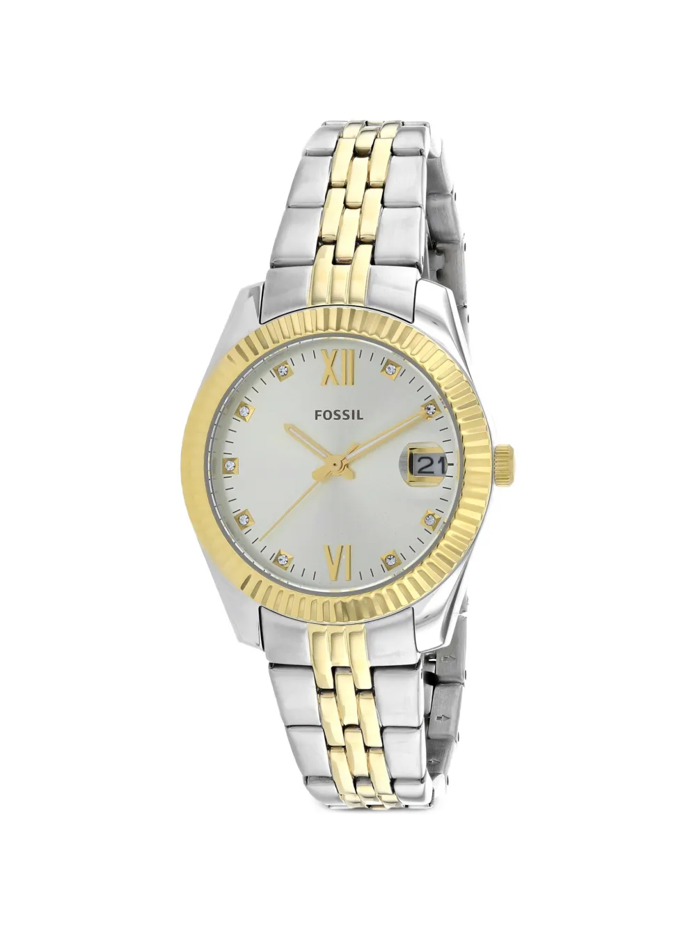 FOSSIL Scarlette fluted bezel 32mm watch - Argento