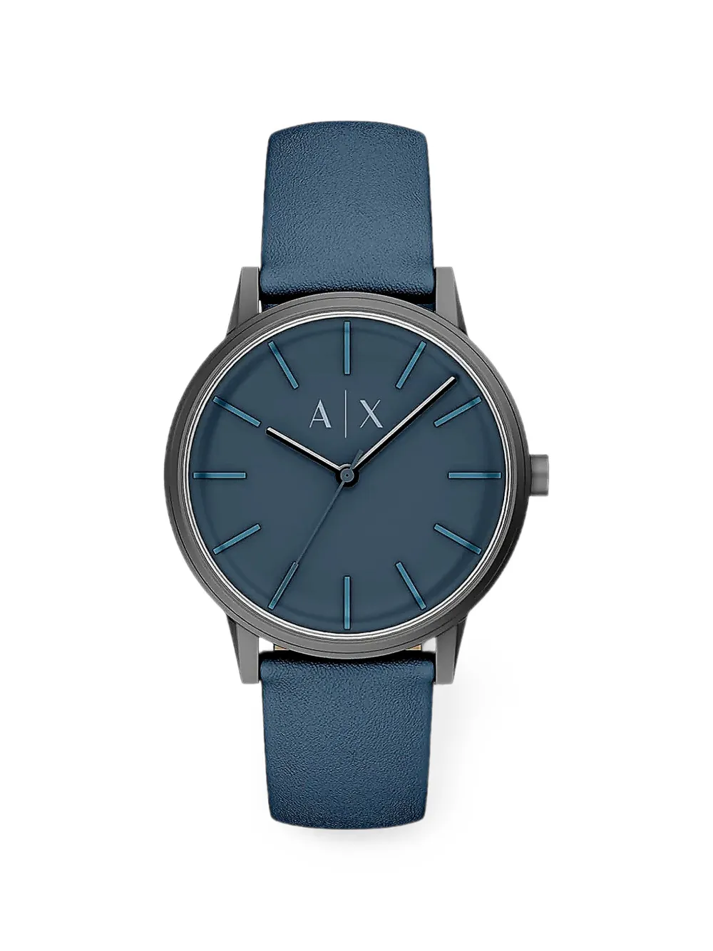 Armani Exchange Cayde leather-strap 42mm watch - Blu
