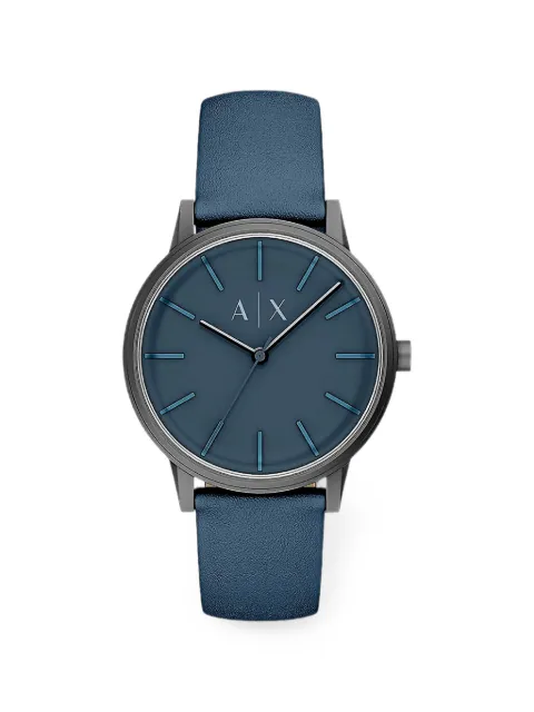 Armani Exchange Cayde leather-strap 42mm watch