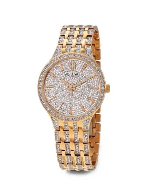Bulova crystal-embellished Classic 42mm watch
