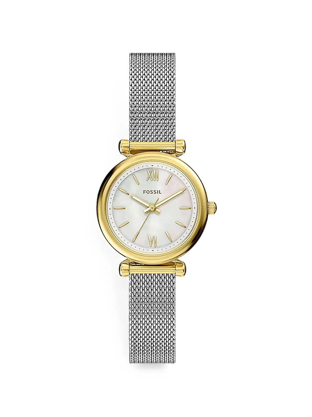 FOSSIL mini Carlie mesh-strap 28mm watch - Bianco
