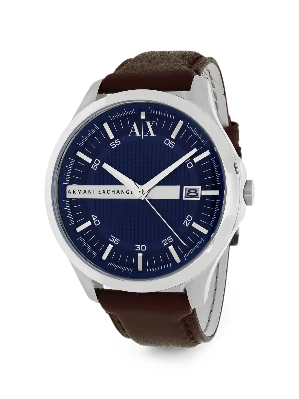 Armani Exchange leather-strap 46mm watch - Blu