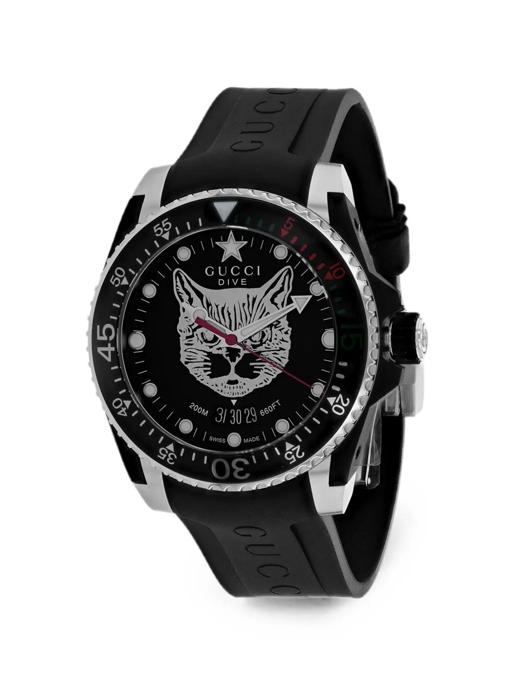 Gucci 38mm feline-motif watch - Schwarz