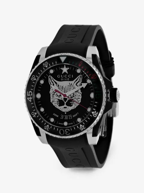 Gucci 38mm feline-motif watch