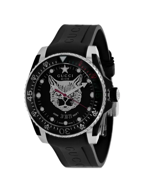 Gucci 38mm feline-motif watch