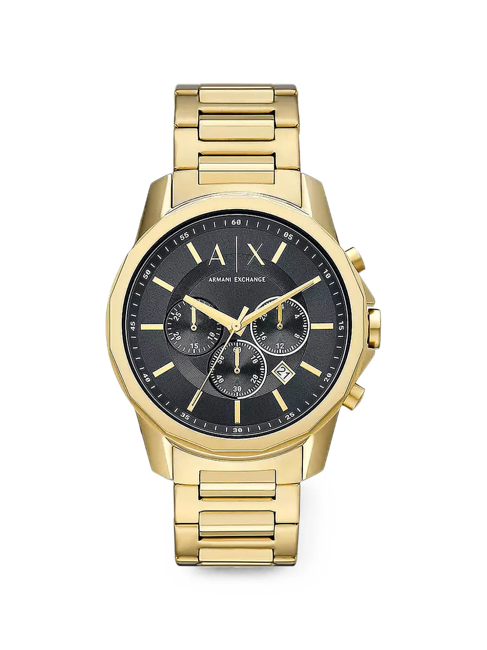 Armani Exchange stainless steel 44mm watch - Nero