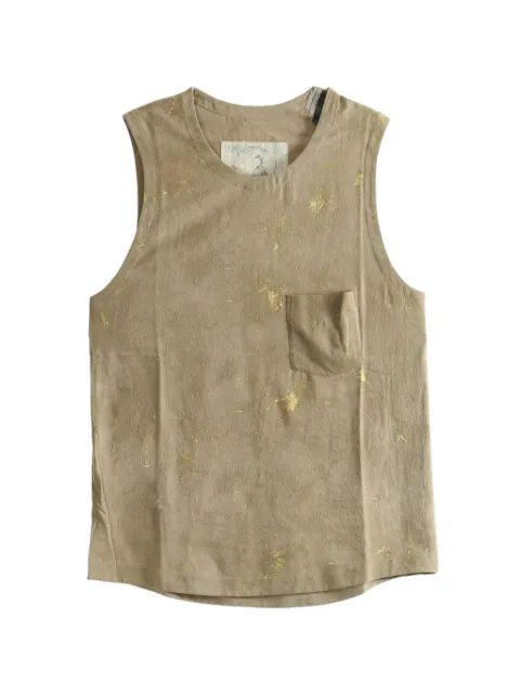 Ziggy Chen paint-splatter button-fastening vest