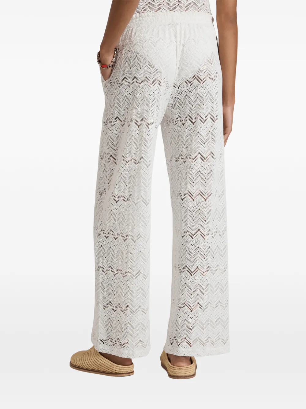 Vilebrequin Line broek met wijde pijpen en chevron-streep Wit