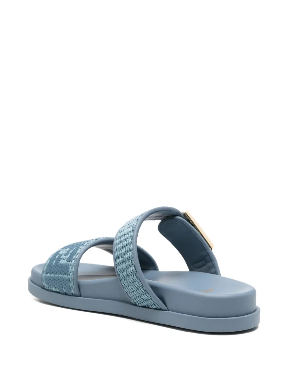 FENDI Feel Slide buckled flat sandals Blauw