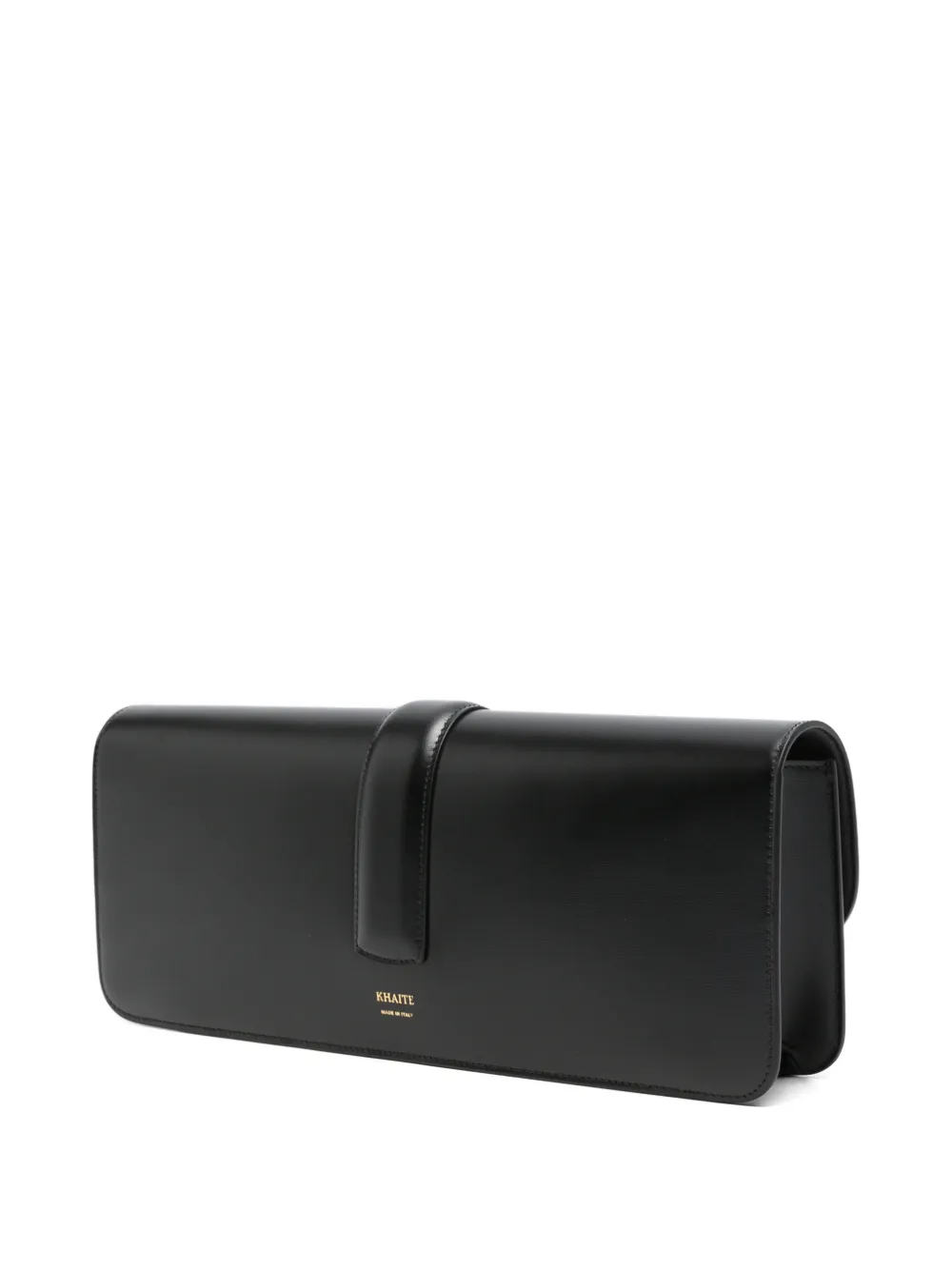 KHAITE Blake leren clutch met omslag Zwart