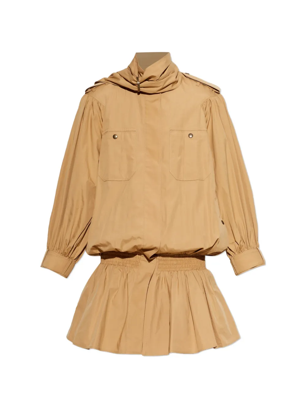 Chloé ruffled high-neck coat - Neutrals