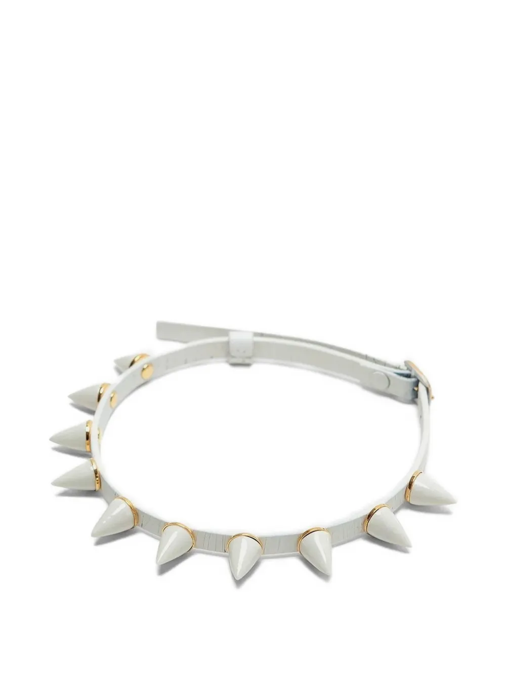 Andres Gallardo Mini Spike leather choker - Oro