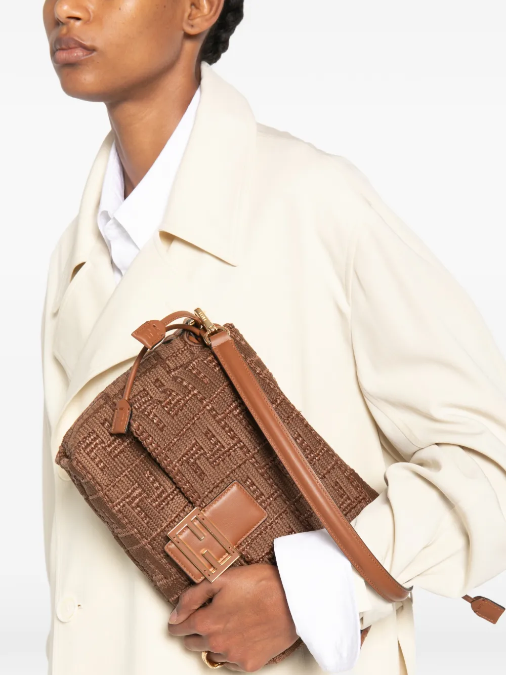 FENDI Mamma Baguette schoudertas Bruin