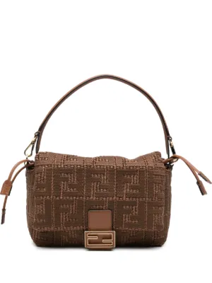 FENDI モノグラム バゲット ショルダーバッグ M | ニュートラル