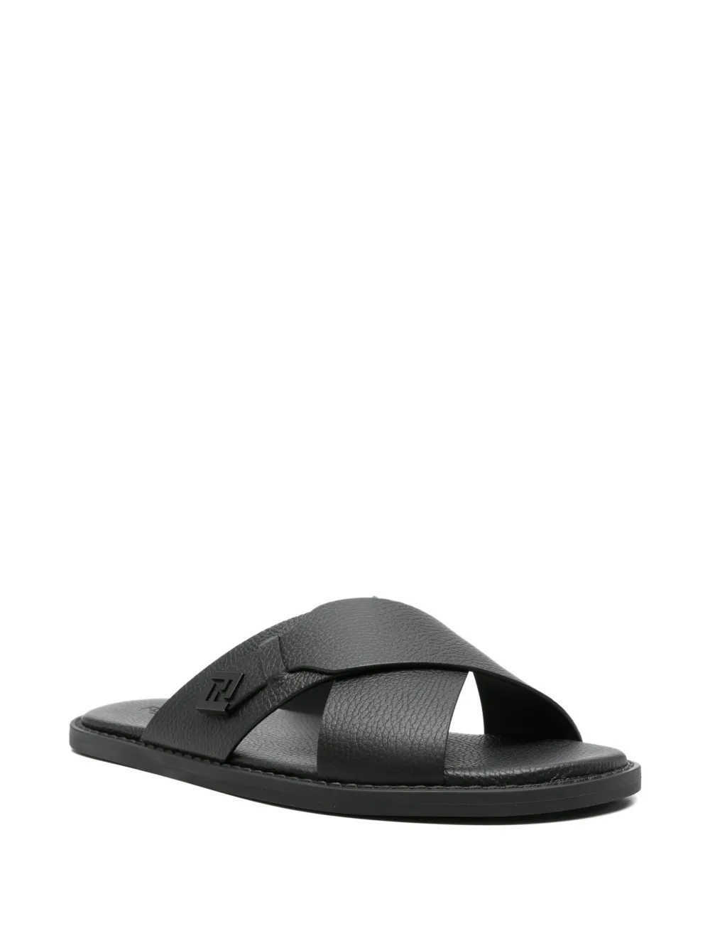 FENDI FF-logo crossover-strap sandals Zwart