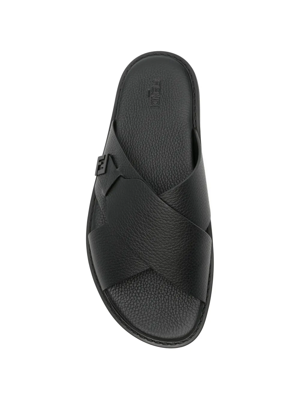 FENDI FF-logo crossover-strap sandals Zwart