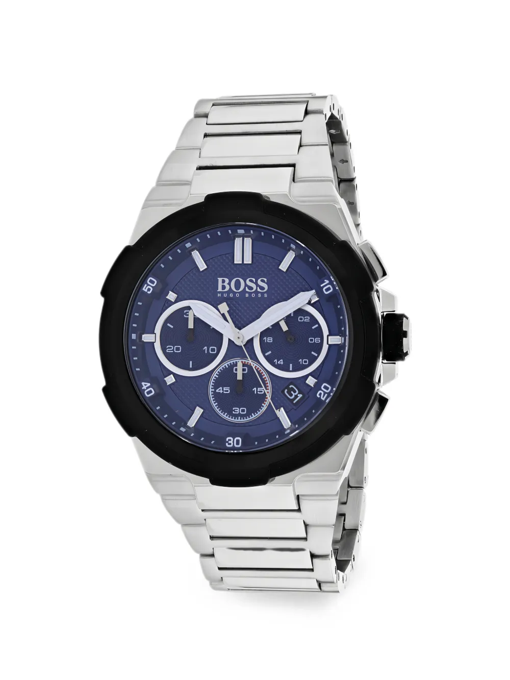 BOSS stainless-steel chronograph 45mm watch - Blau