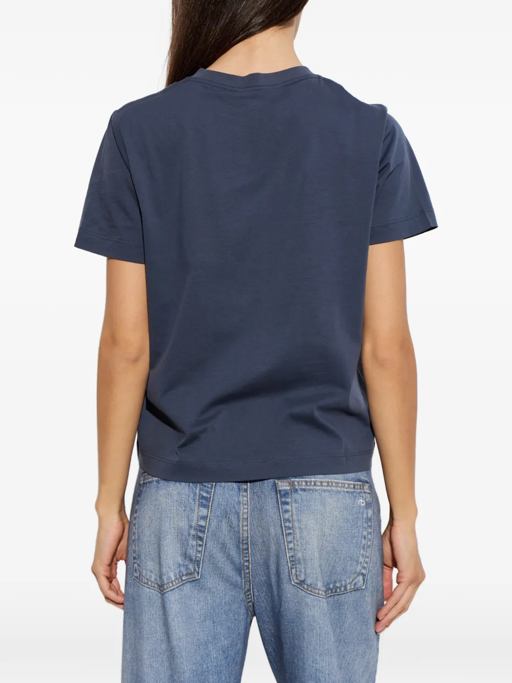 SAMSOE Sacamino T-shirt met logoprint Blauw