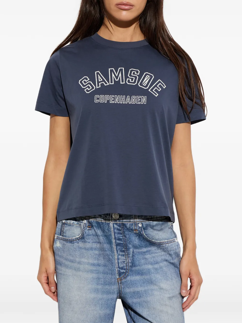  Samsoe Samsoe Camiseta Sacamino Con Logo Estampado - Azul 
