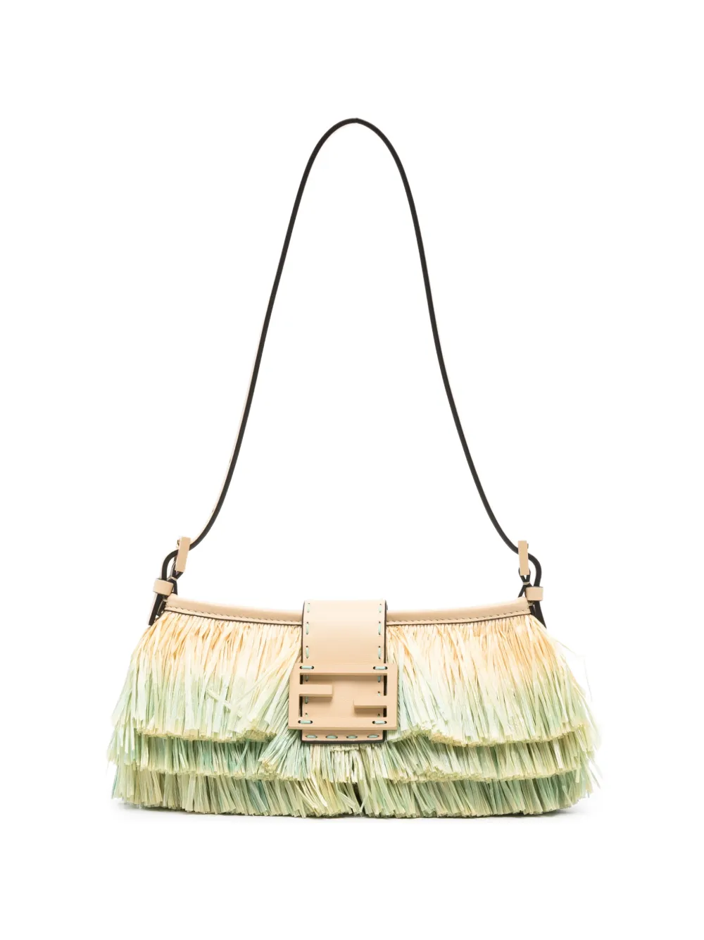 FENDI Baguette fringed shoulder bag - Grün