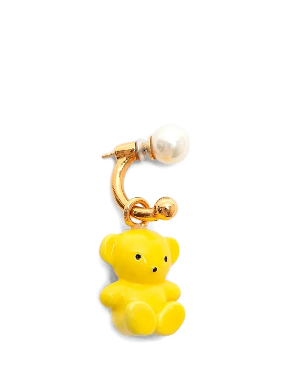 Andres Gallardo Teddy Bear & Pearl single earring - Oro