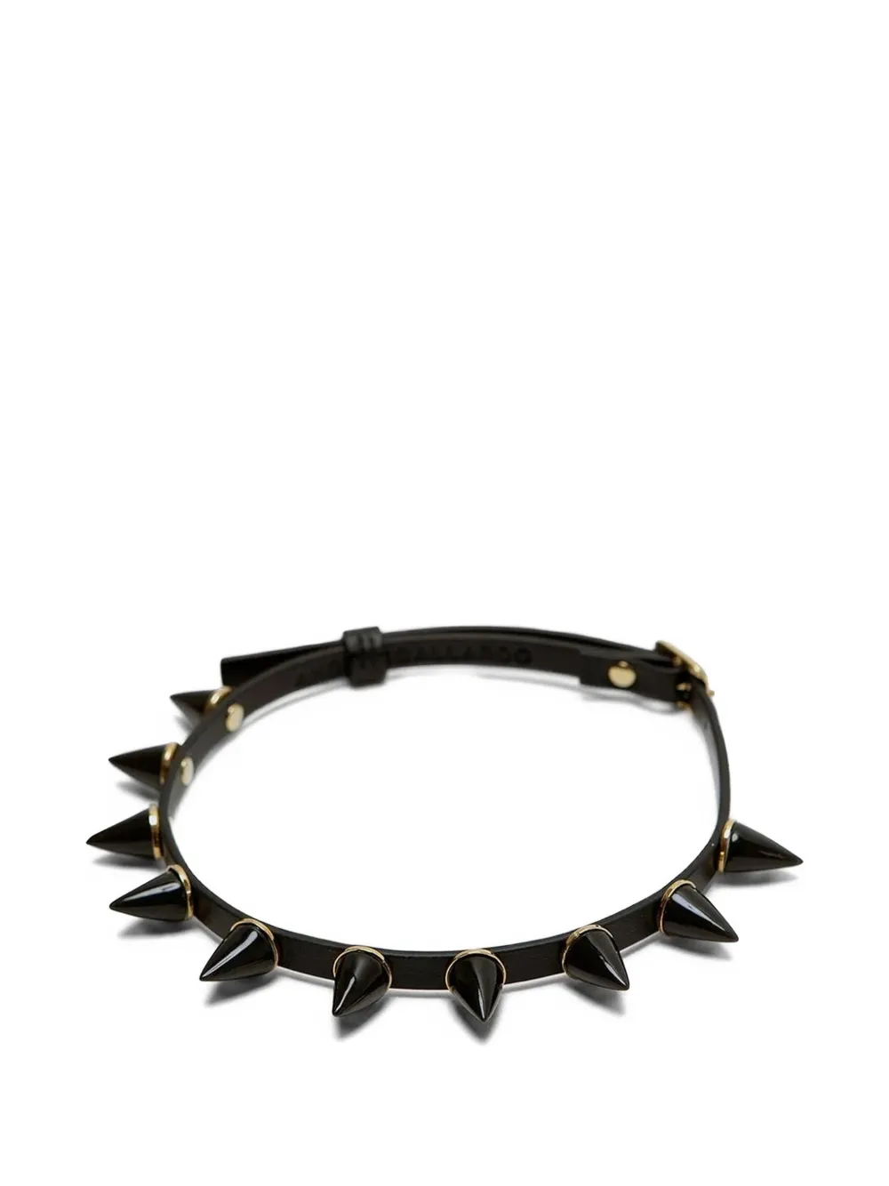 Andres Gallardo Mini Spike leather choker - Oro