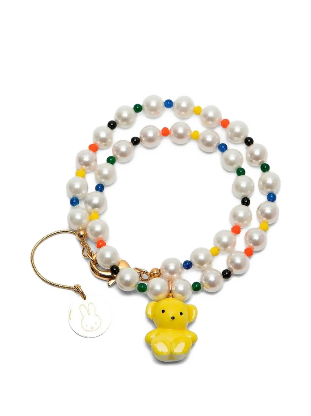 Andres Gallardo Teddy Bear & Pearls necklace - Oro