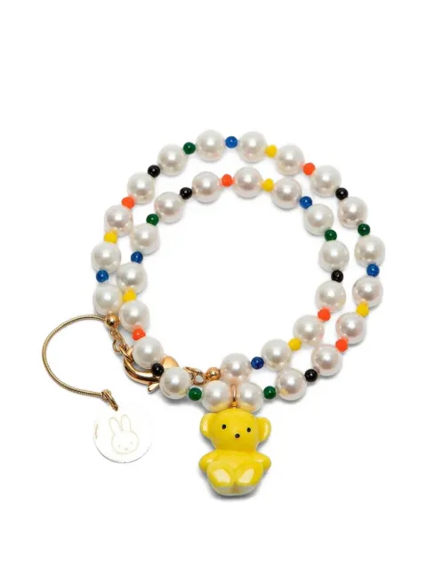 Andres Gallardo Teddy Bear & Pearls necklace