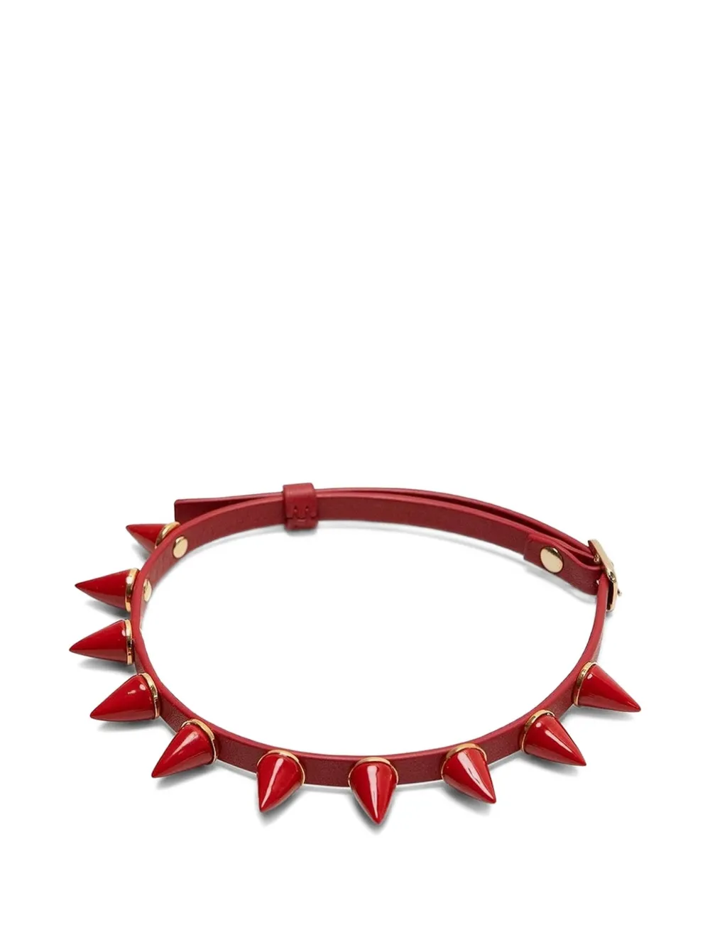 Andres Gallardo Mini Spike leather choker - Oro